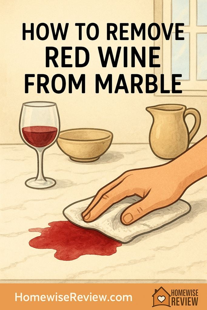 How to remove red wine from marble