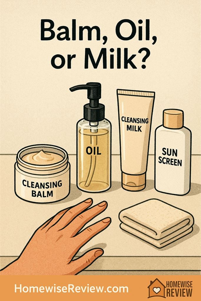 cleansing balm vs oil vs milk